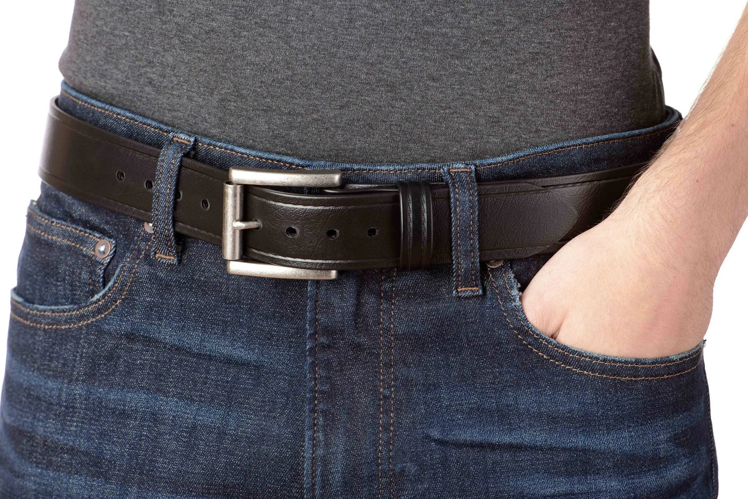 The Hercules Belt™ -  Black With Antique Nickel Roller Buckle 1.50" (H150)