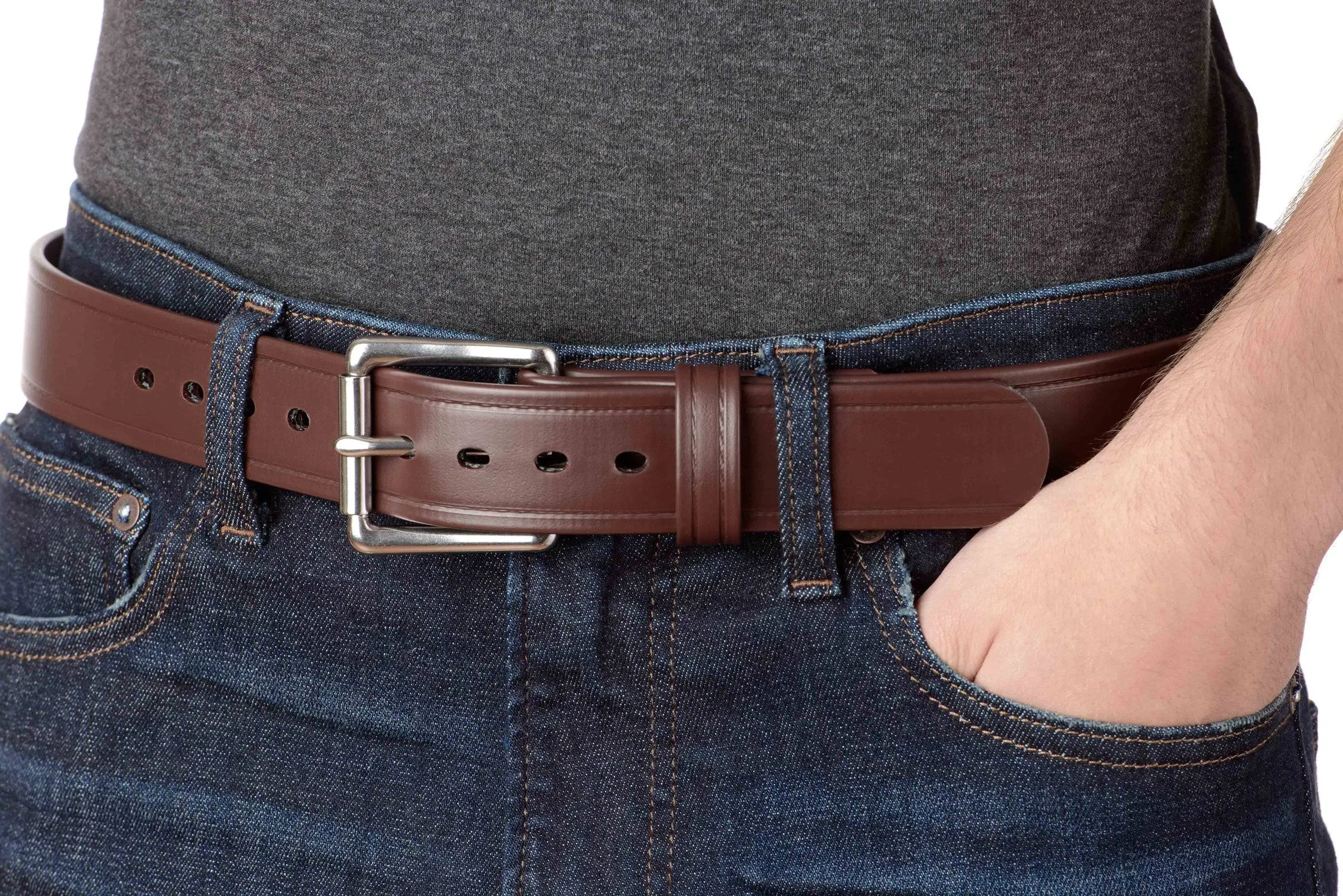 The Hercules Belt™ -  Brown Max Thick With Stainless Buckle 1.50" (H500BR)