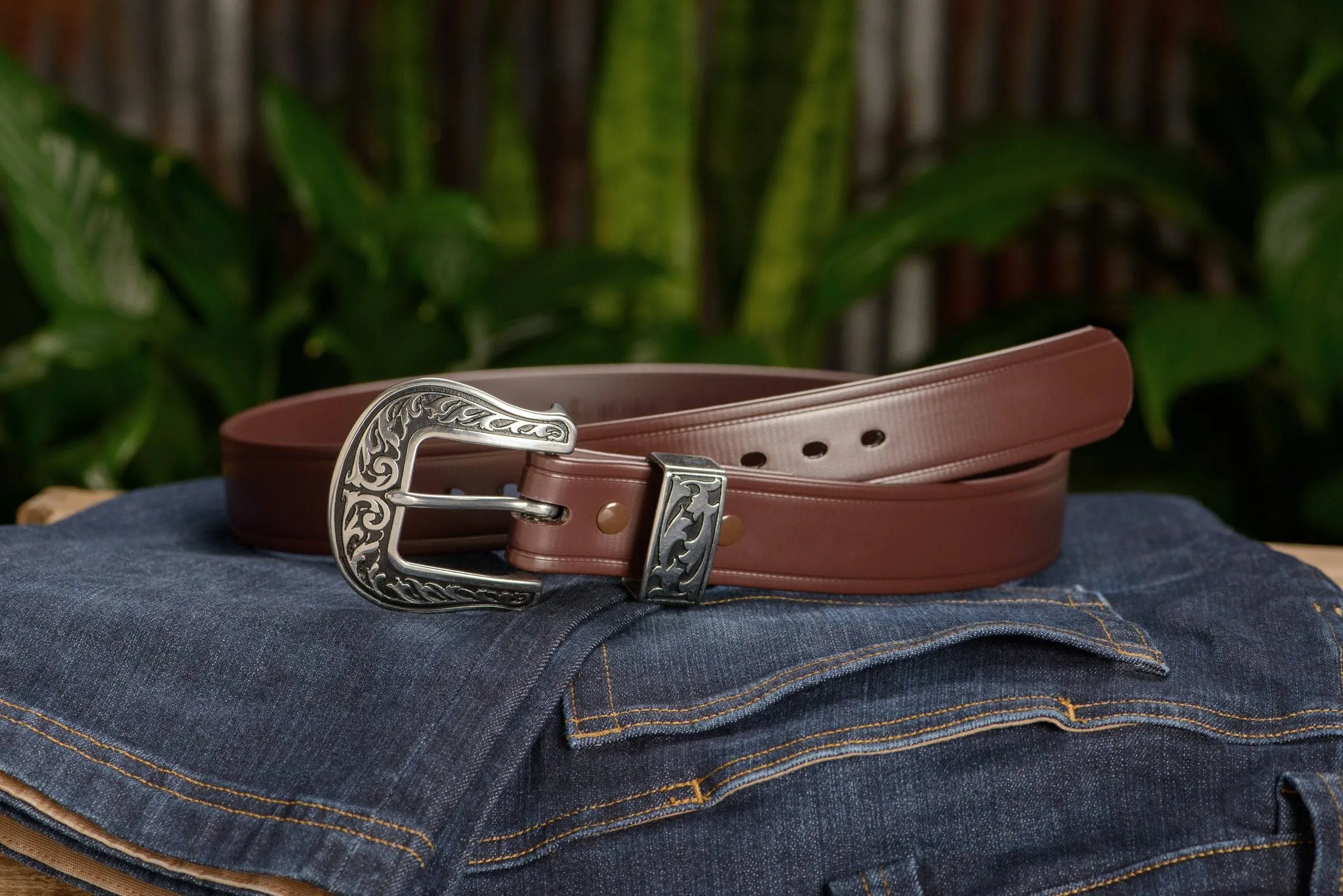 The Hercules Belt™ -  Brown Max Thick With Western Buckle And Keeper 1.50" (H570BR)