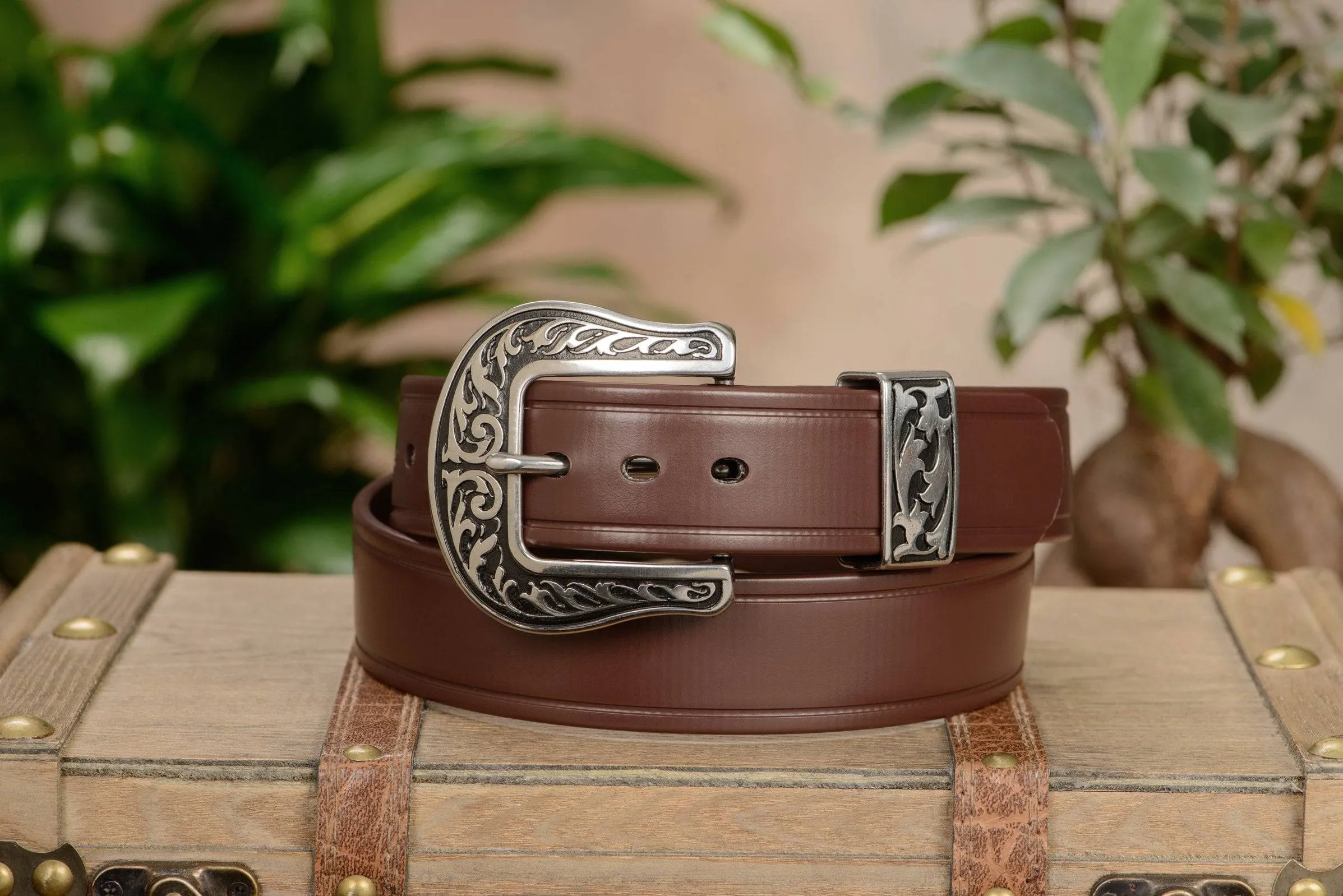 The Hercules Belt™ -  Brown Max Thick With Western Buckle And Keeper 1.50" (H570BR)