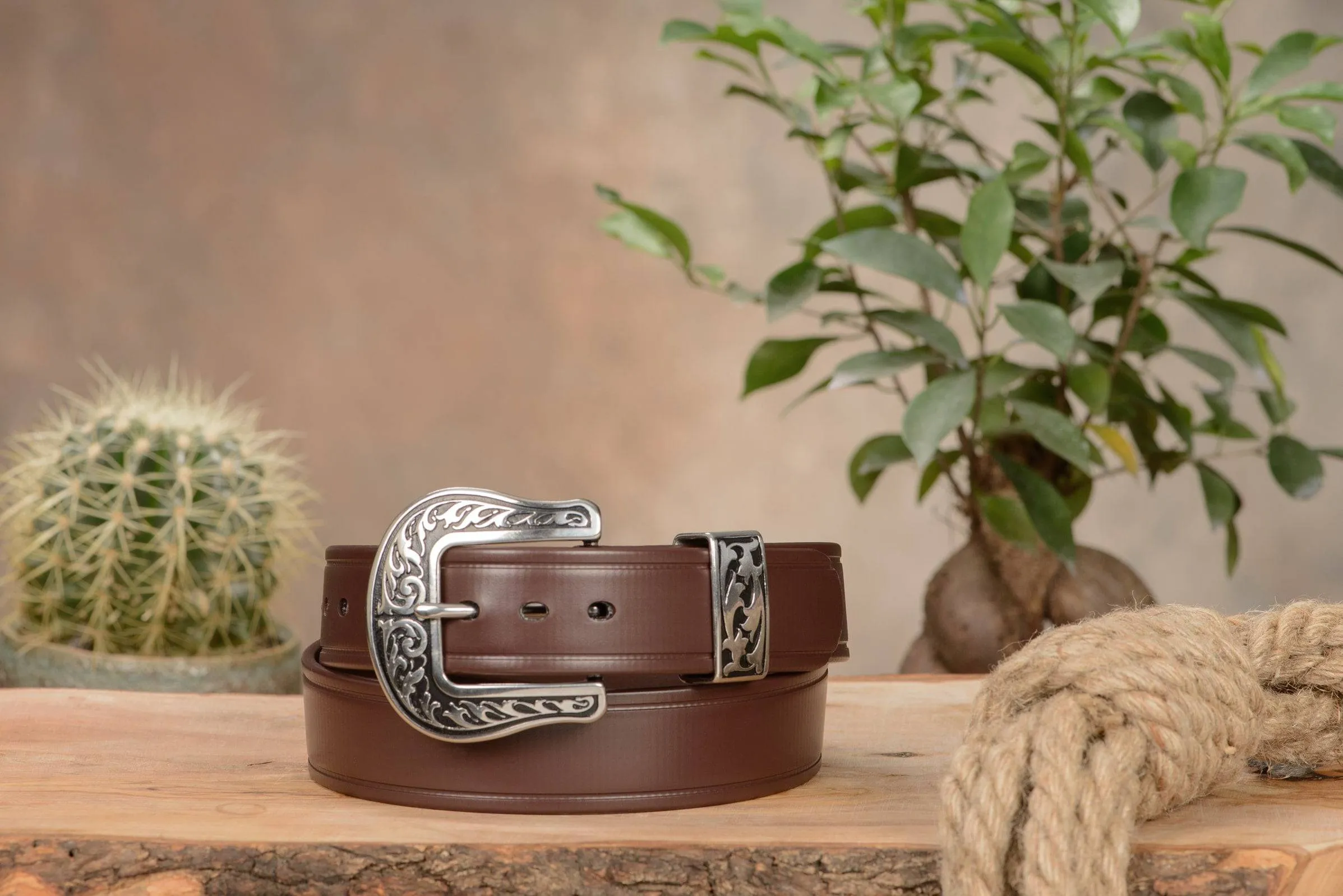 The Hercules Belt™ -  Brown Max Thick With Western Buckle And Keeper 1.50" (H570BR)