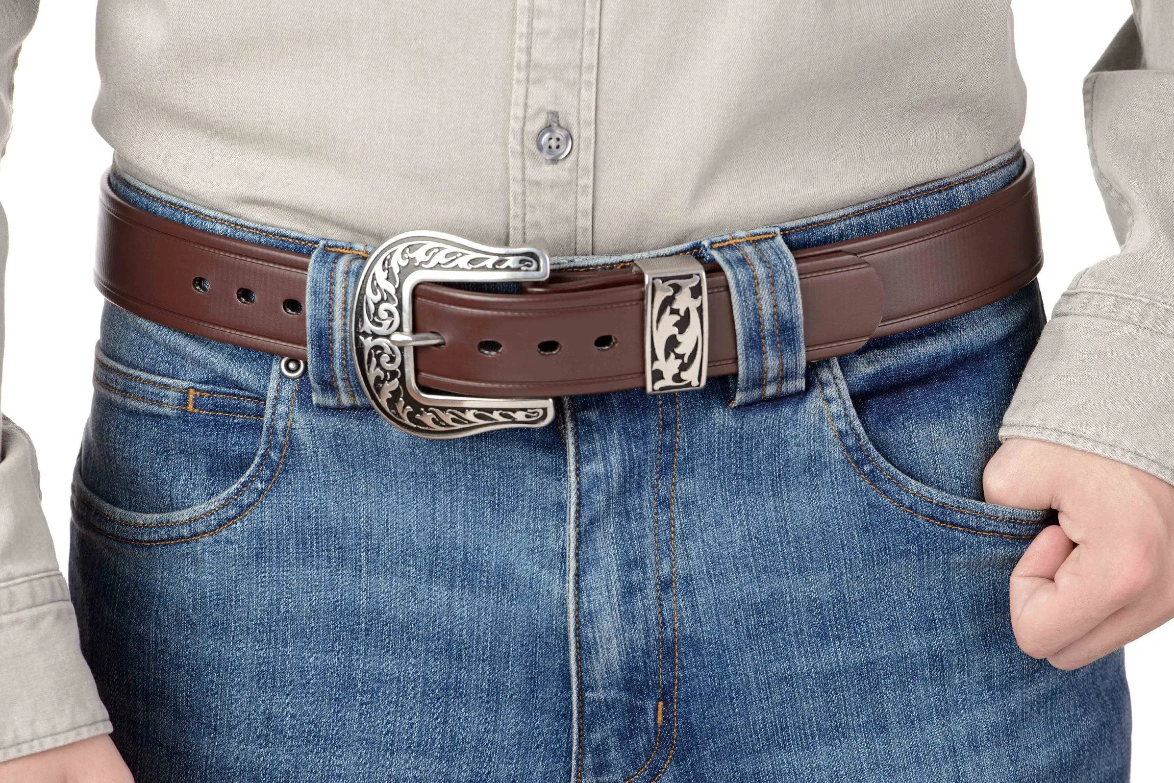 The Hercules Belt™ -  Brown Max Thick With Western Buckle And Keeper 1.50" (H570BR)