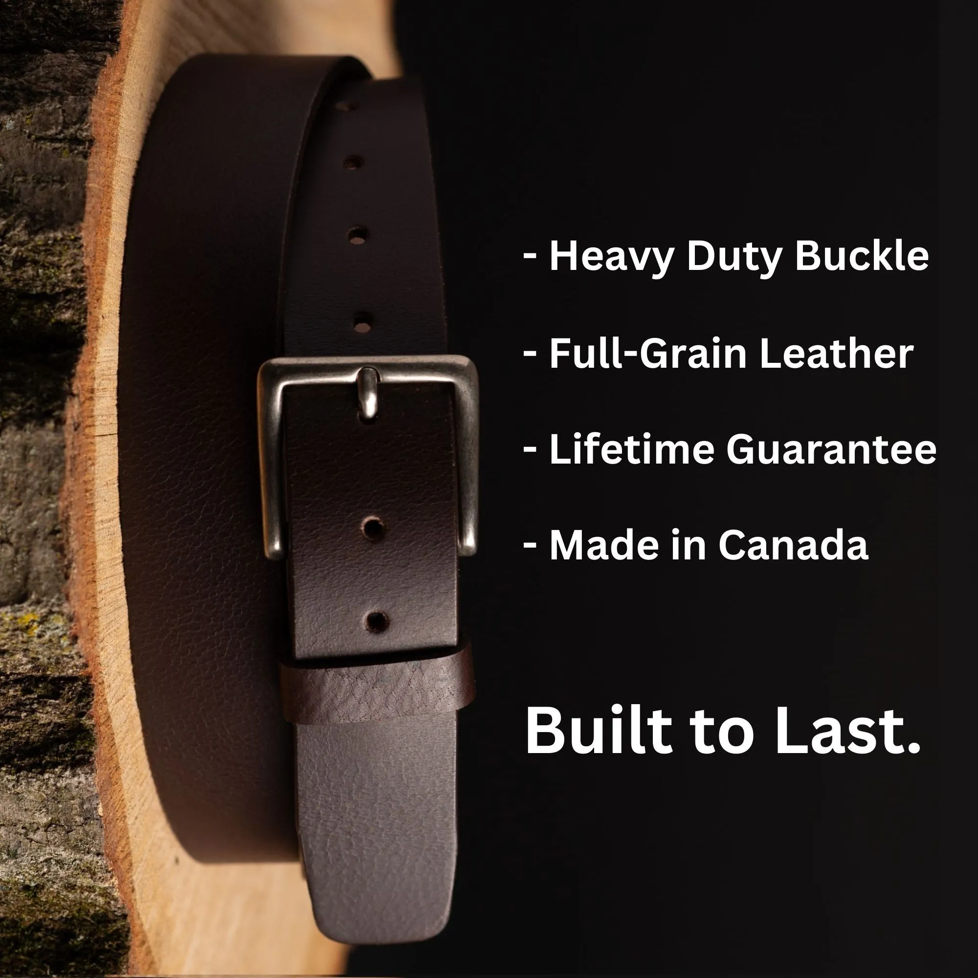 The Long Haul Belt - Black Custom Engraved Leather Belt