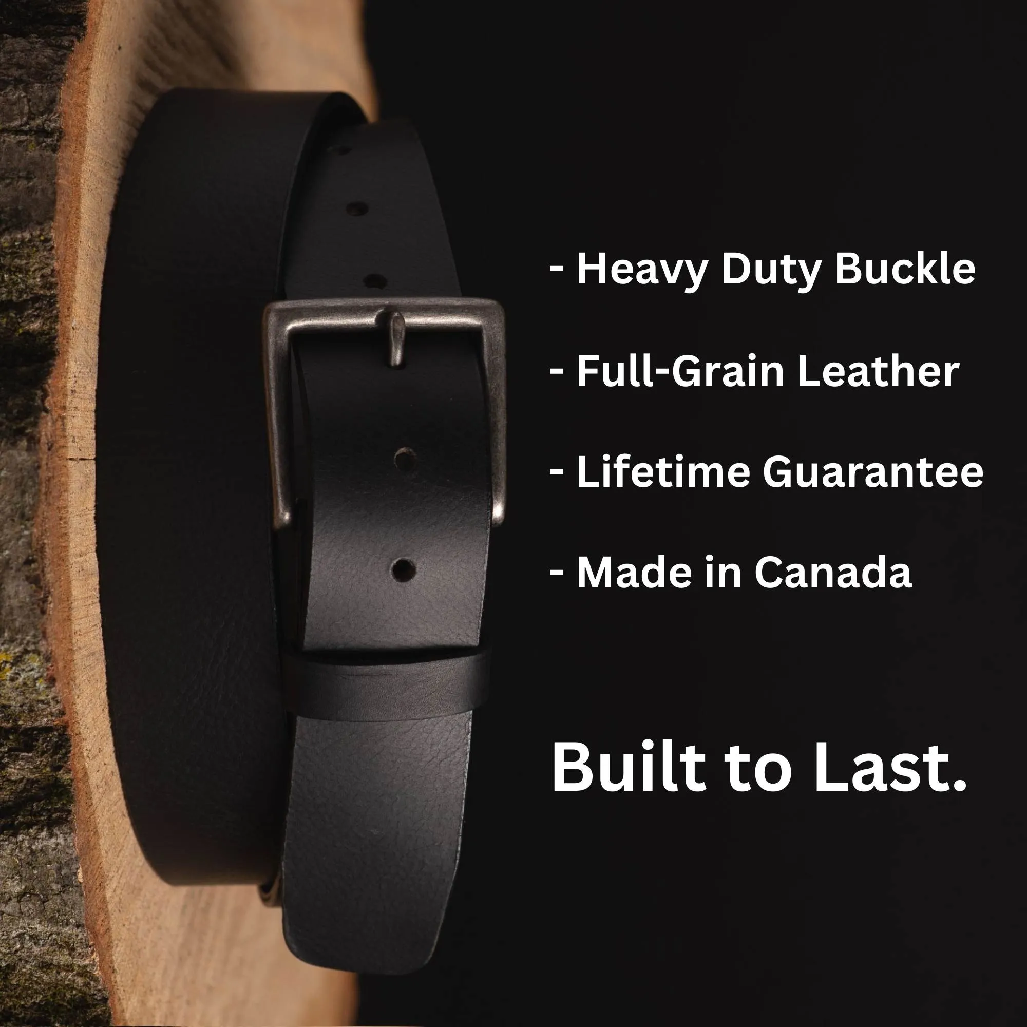 The Long Haul Belt - Classic Black 100% Real Leather Belt
