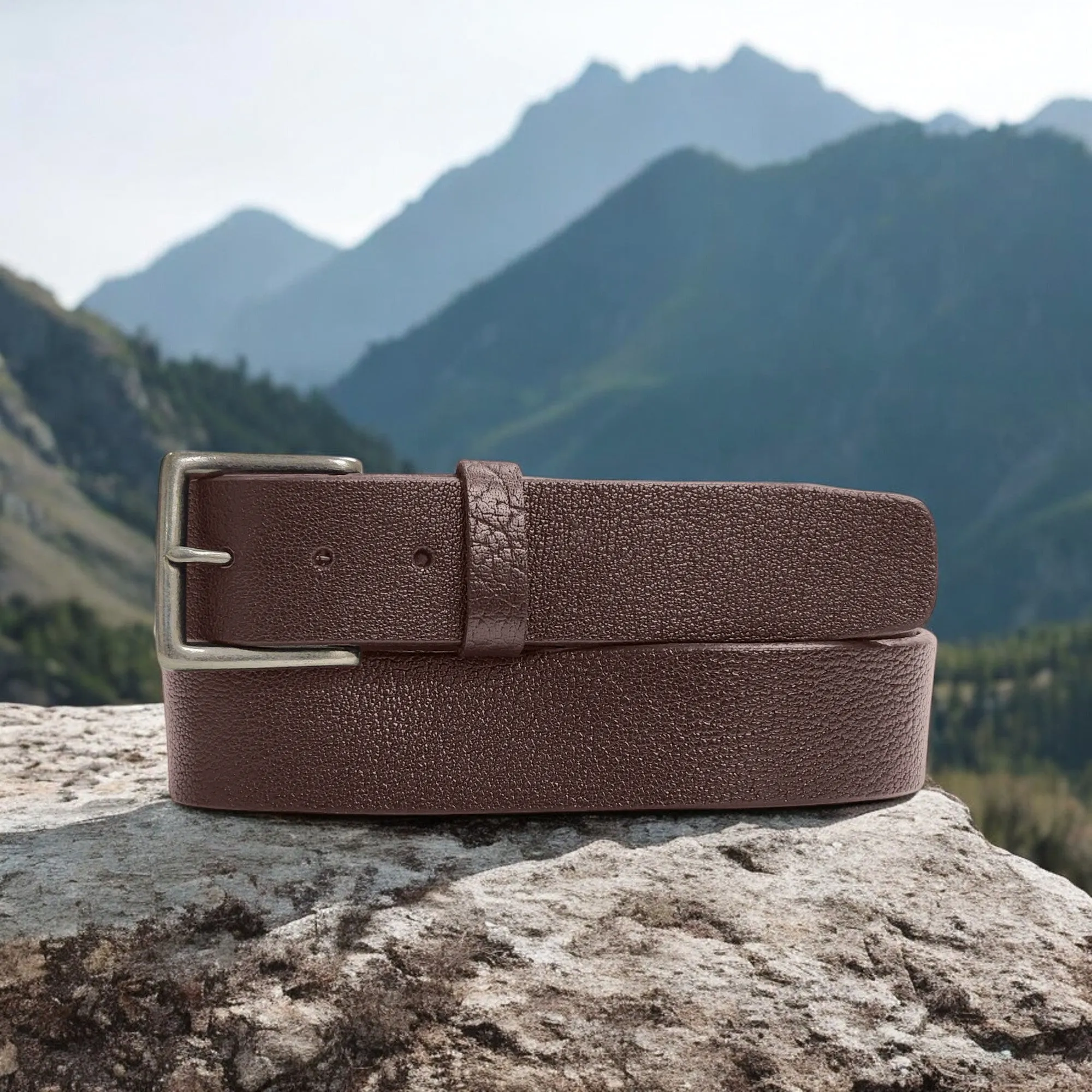 The Maverick Belt - Extra Thick Engraved Black Leather Belt