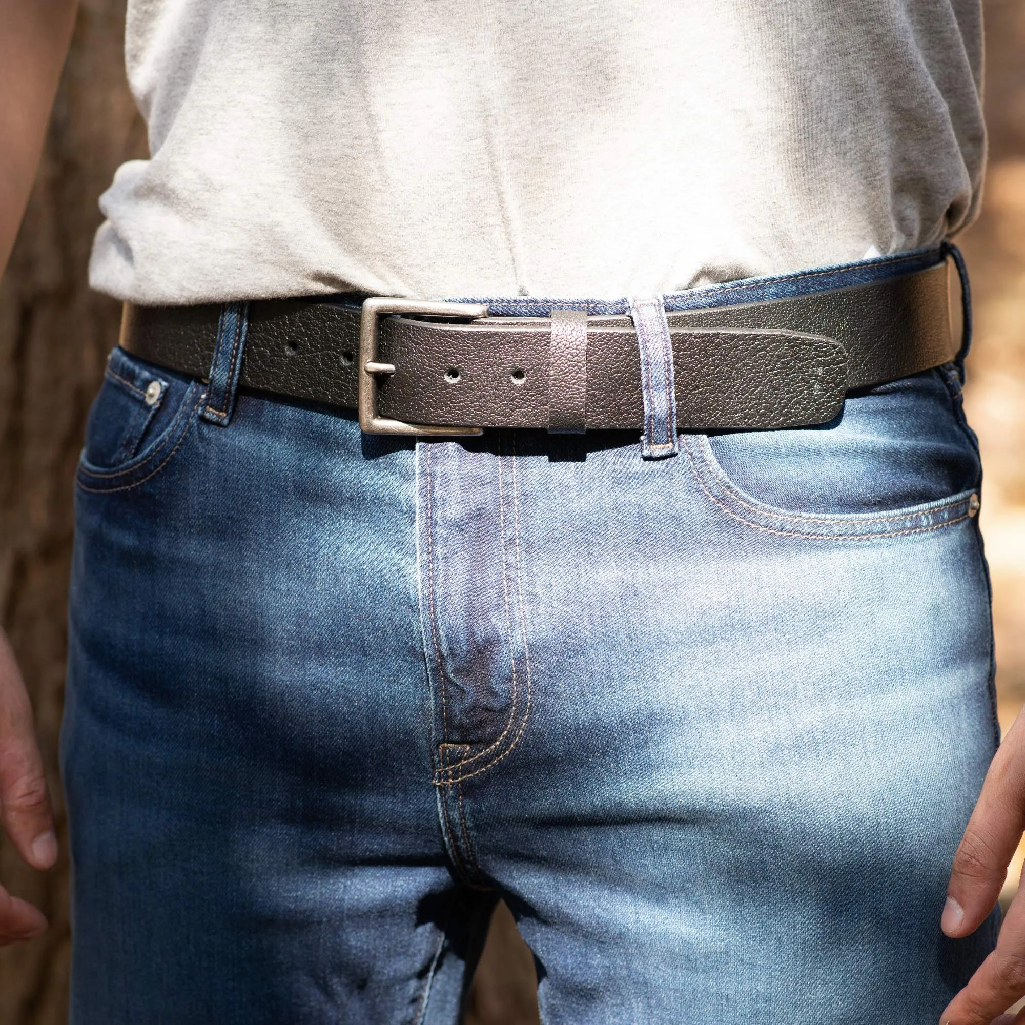 The Maverick Belt - Extra Thick Engraved Black Leather Belt