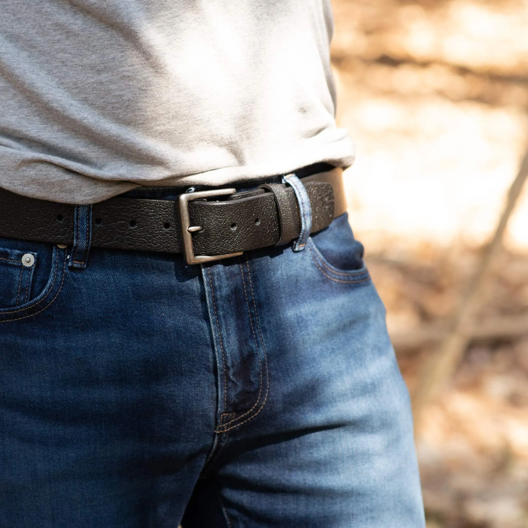 The Maverick Belt - Extra Thick Engraved Brown Leather Belt