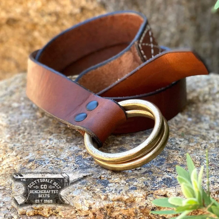 The Sausalito 1.5 Classic Mahogany Double Ring Leather Belt