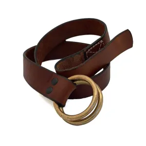 The Sausalito 1.5 Classic Mahogany Double Ring Leather Belt