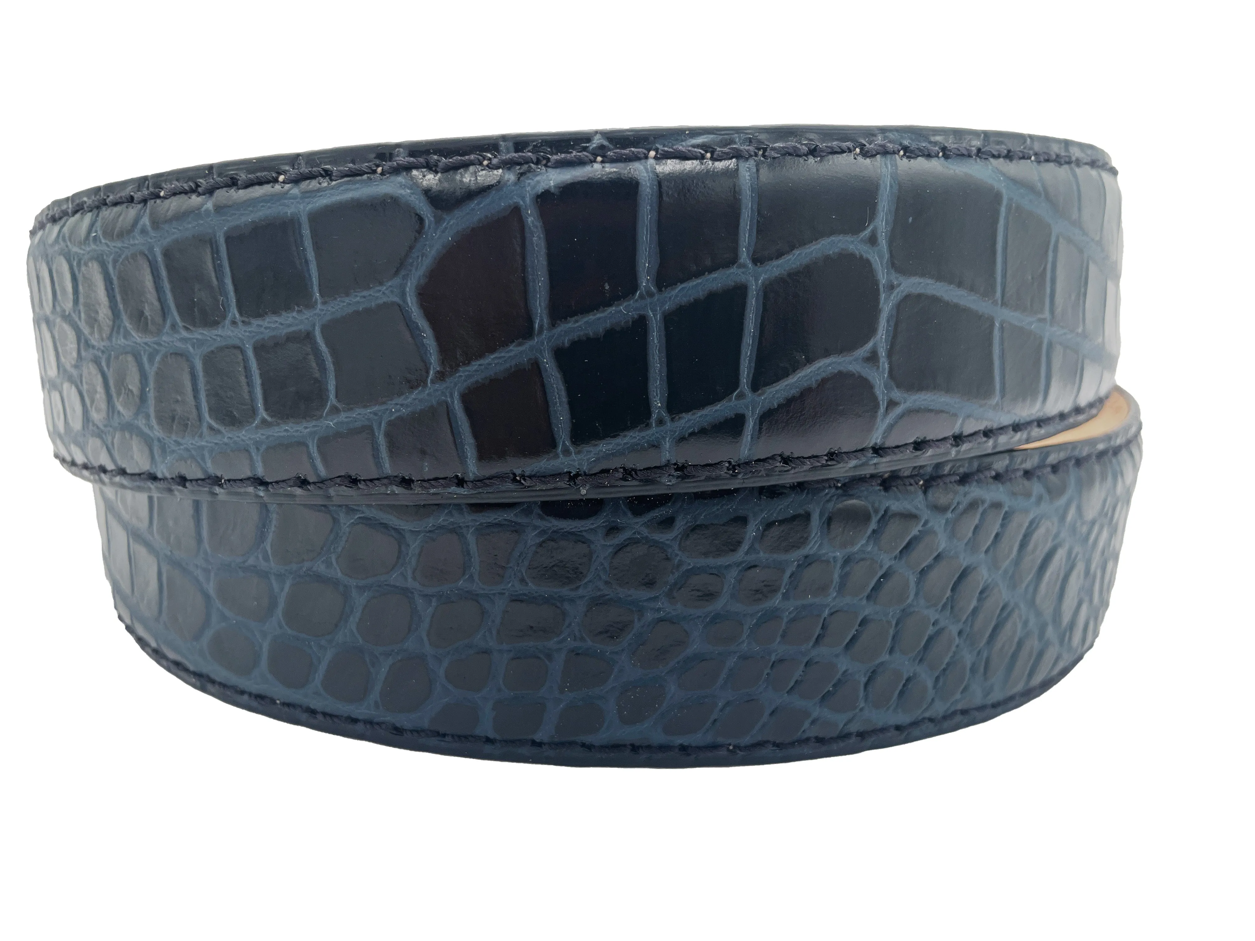 Two-Toned Mock Croc Belt - Ocean Black - 40mm - Up to 50"