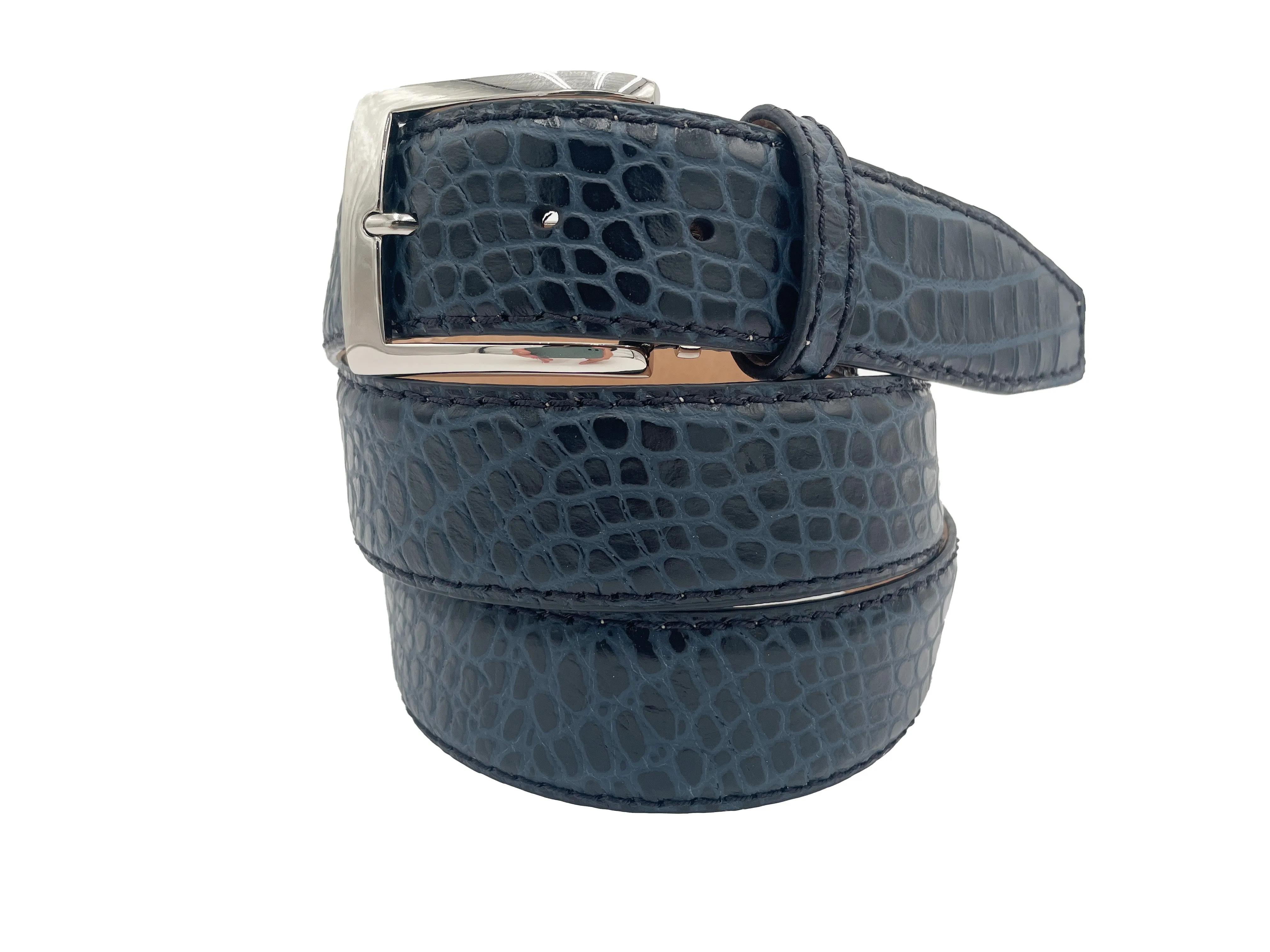 Two-Toned Mock Croc Belt - Ocean Black - 40mm - Up to 50"