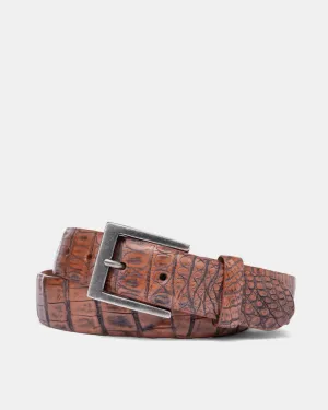 Vintage Crocodile Belt in Antique Honey