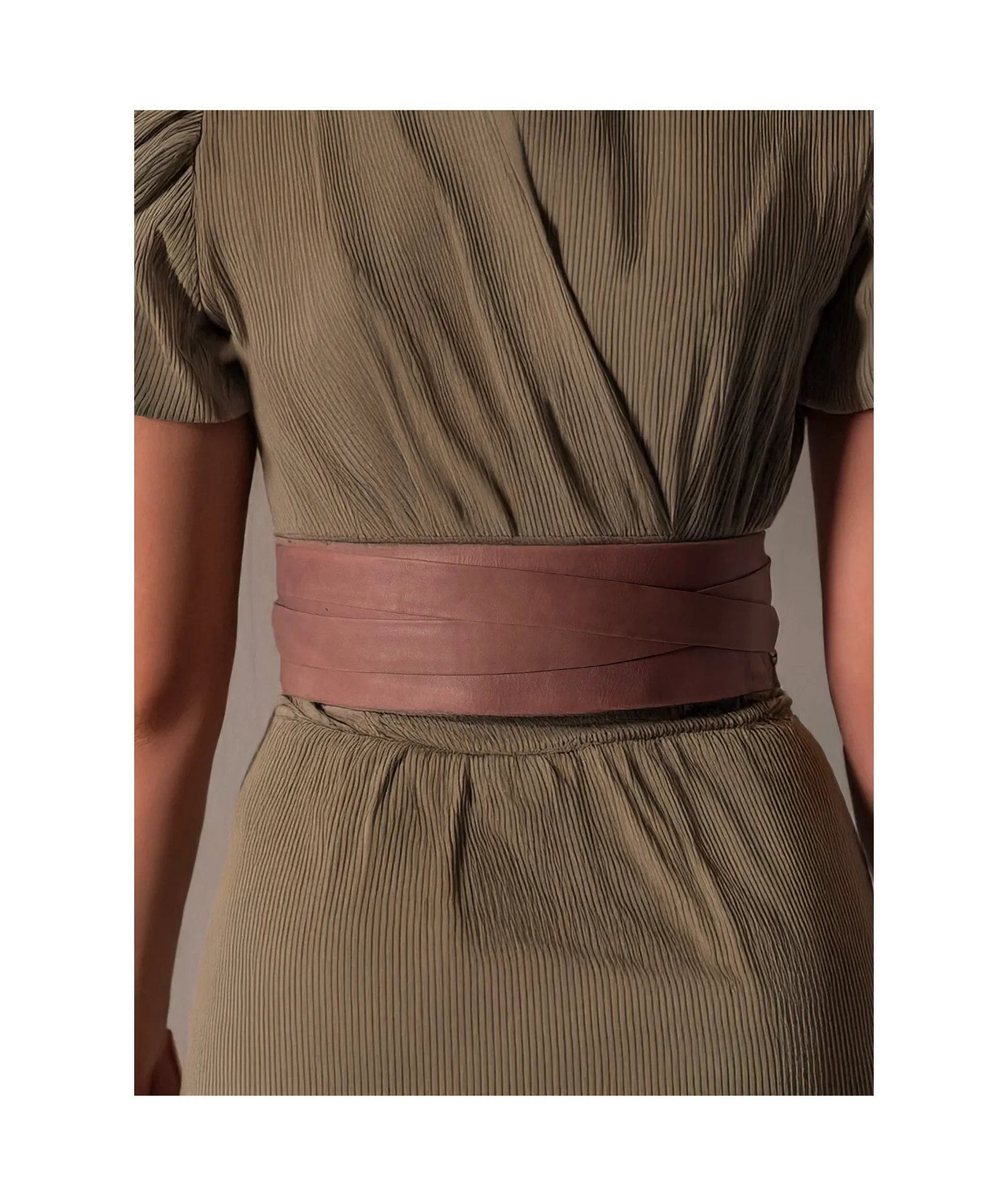 Wrap Leather Belt - Cinder Rose