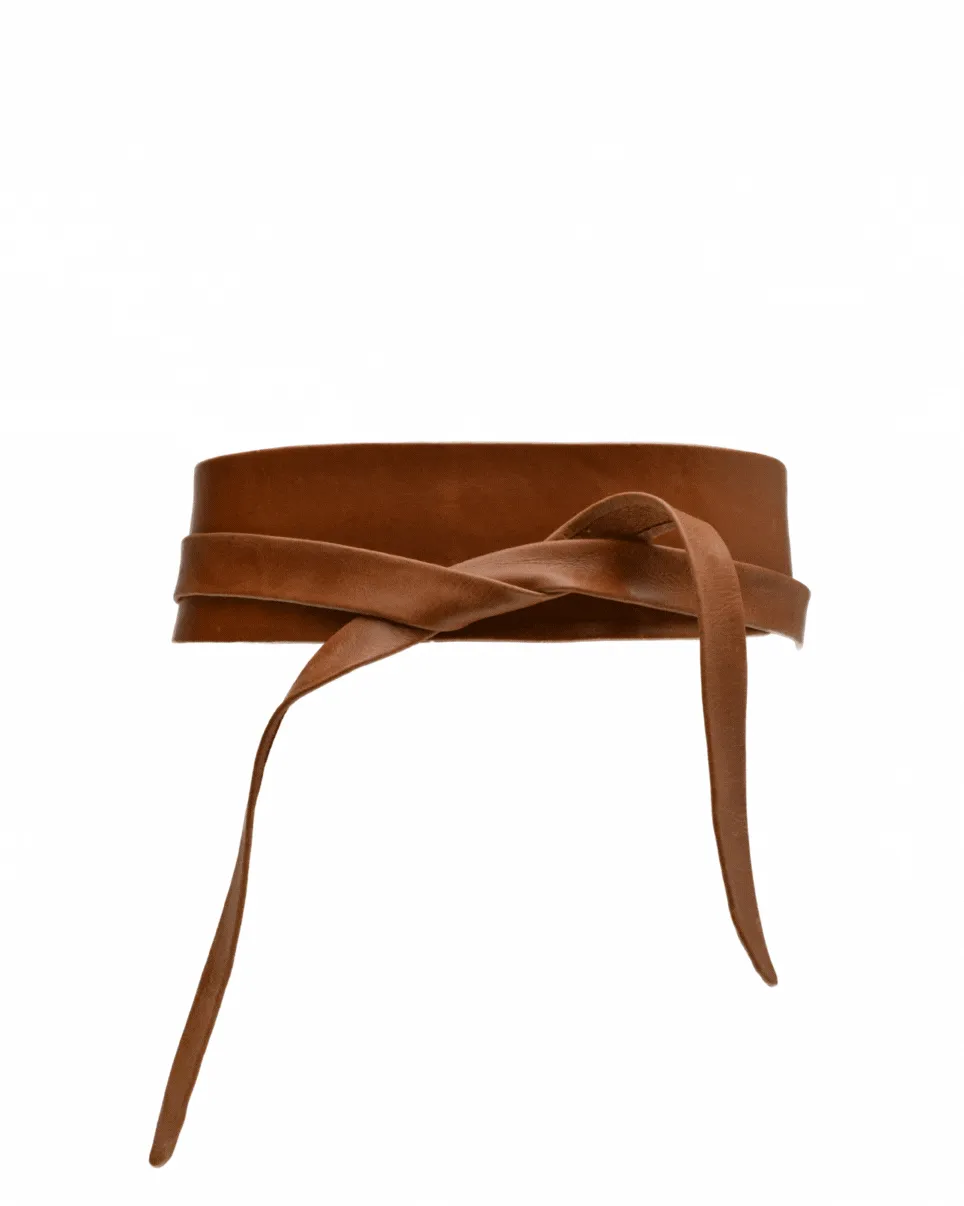 Wrap Leather Belt - Rose Shimmer