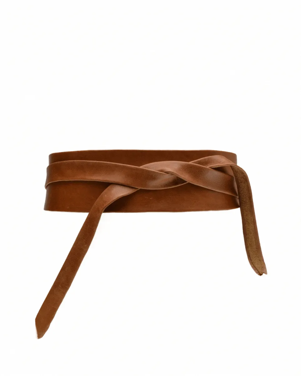 Wrap Leather Belt - Rose Shimmer