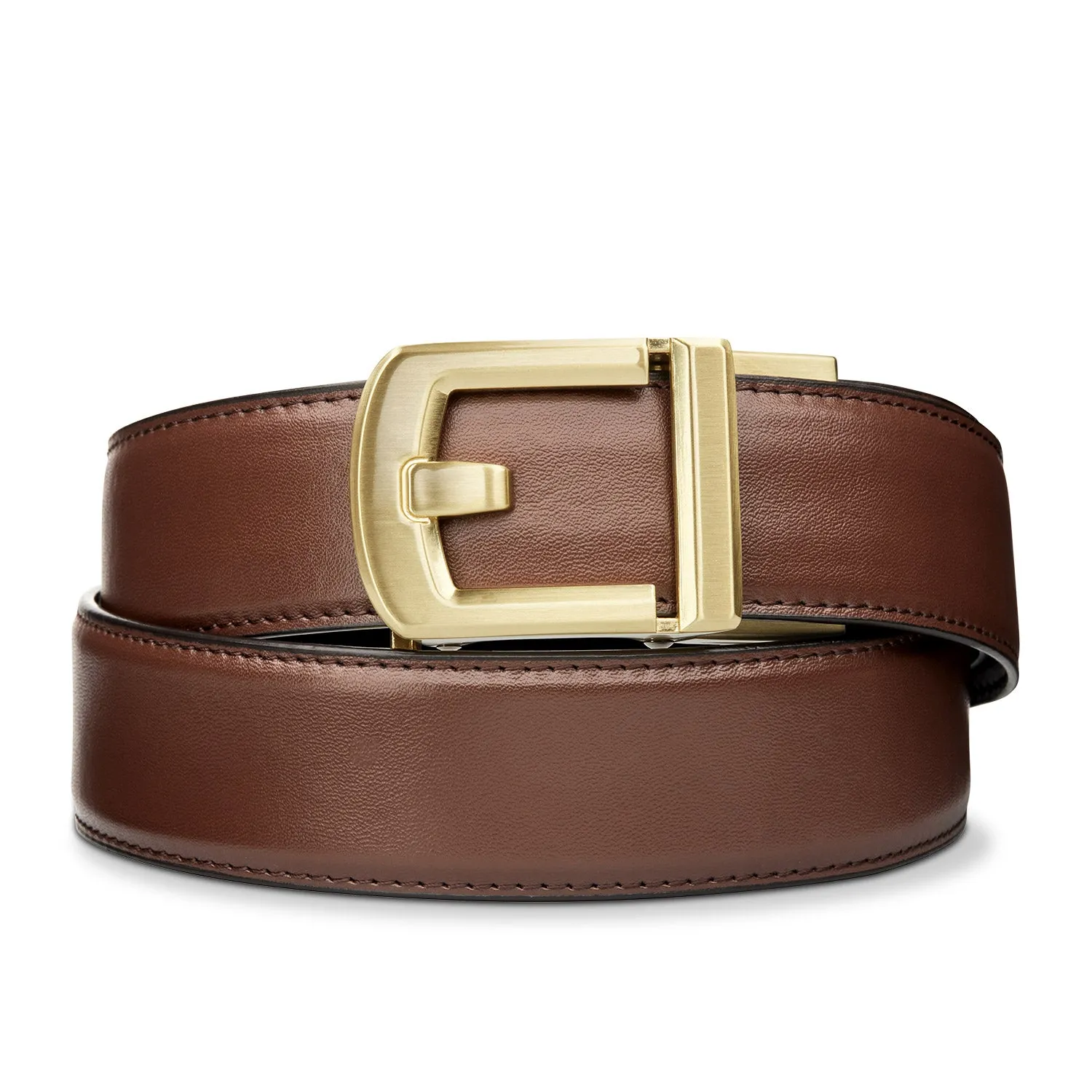 X SERIES BUCKLE  | BROWN ARMORTEK LEATHER GUN BELT 1.5"